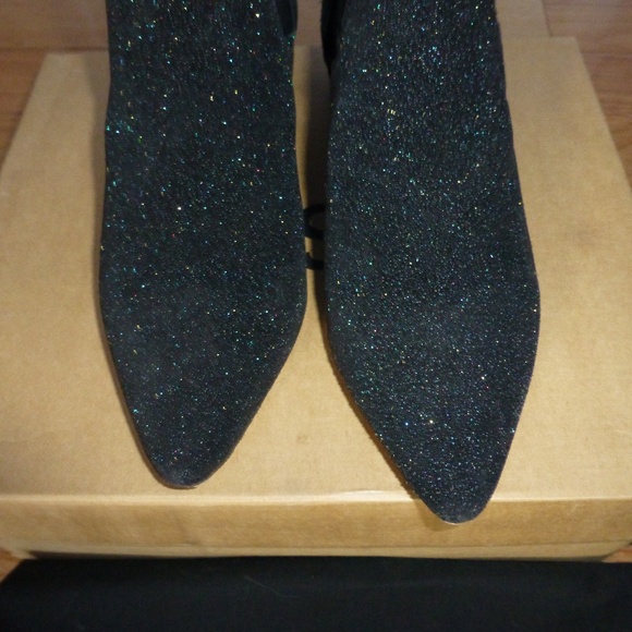 Miista Beau Leather Sparkle Boots | US 7.5 | Black Metallic - Picture 2 of 8